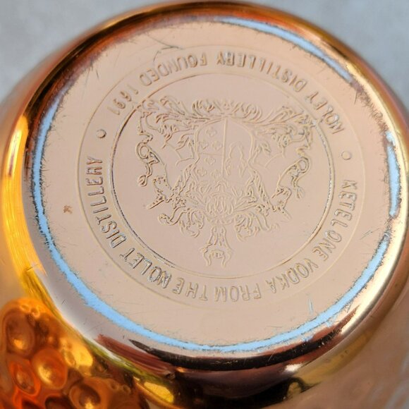 Pair of Copper Moscow Mule Mugs Hammered Finish Ketel One Vodka - Picture 9 of 12